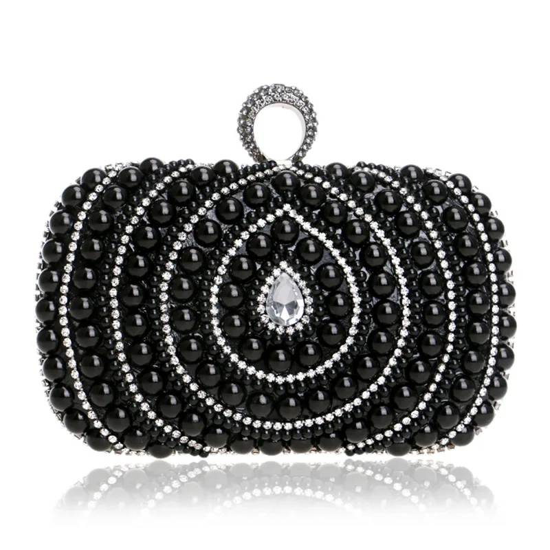 La MaxZa, бриллиантовая вечерняя сумочка-клатч со стразами и кристаллами, Уникальная Застежка, клатч, кошелек, вечерние, для невесты, выпускного, женские маленькие сумочки, женские вечерние сумки - Цвет: Black