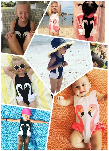 Andzhelika dzieci strój kąpielowy jeden kawałek dziewczyna Bird Print stroje kąpielowe Baby Cup Swim Hat dziecko Sport Body kąpielowy strój dla dziewczyn -