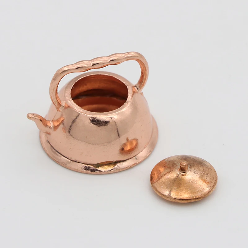 3pcs/Set Dollhouse Miniature Bronze Frying Pan Cooking Pot Kettle Cookware Kitchen Cooking Kit Dolls Accessories 1:12 Scale doll accessories,plush doll accessories