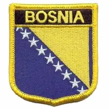 Вышивка Боснии Флаг Патчи/ткань патч сделаны твил с Мерроу границы и ПВХ поддержку пользовательские и MOQ50pcs