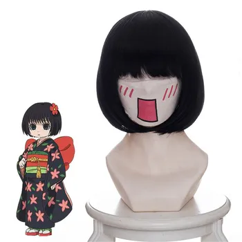 

Hoozuki no Reitetsu 2nd Season Sono Ni Cosplay Wig Zashiki Warashi Ichiko Niko Short Straight Black Silver Synthetic Hair Adult