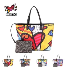 ROMERO BRITTO Nouvelle Mode Sacs À Main 2016 Dames de Messager Grande Capacité Minimaliste Sac À Bandoulière Impression Graffiti Beaucoup De Style