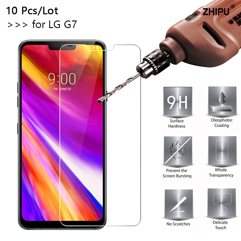 

10 Pcs/Lot 2.5D 0.26mm 9H Premium Tempered Glass For LG G7 Screen Protector Toughened protective film For LG G7 ThinQ 6.0"