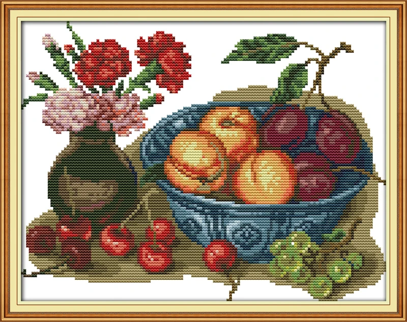 

new Cherry fruit cotton DMC cross stitch kits white 14ct 11ct print on canvas embroidery set sewing hand made crafts home decor