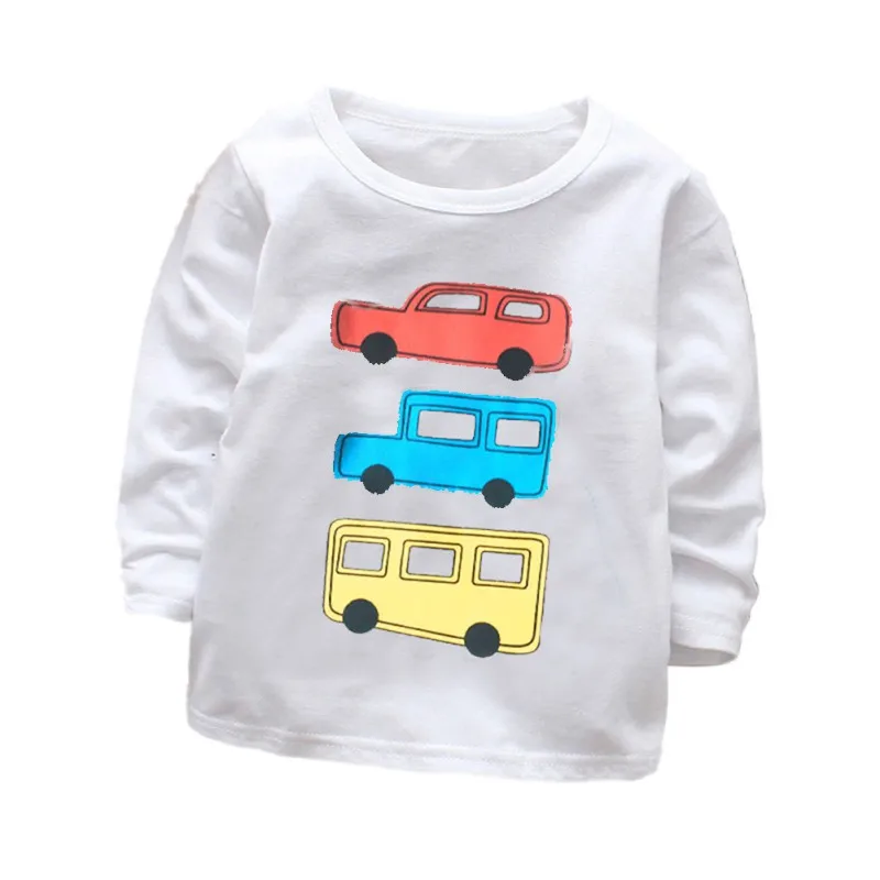 Детская рубашка Осень футболка для маленьких мальчиков с длинным рукавом мультфильм животных и пиджаки 1-4 года 2018 детей \'s Милая одежда