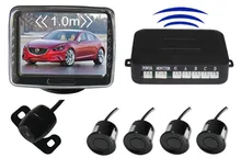 602-W wireless rearview system with 3.5” TFT LCD monitor+4pcs 22mm ultrosonic sensors car video parking sensor system