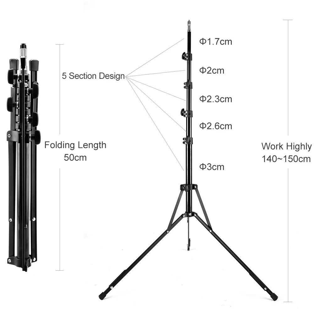 5-секционный 210 см 83 ''обратный ноги светильник стенд крутящийся складной штатив для фотостудии Аксессуары для фотостудии