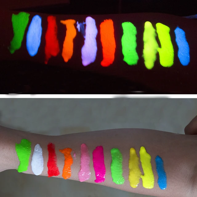 UV Blacklight reactive Fluorescent pigment, Fluorescent body makeup