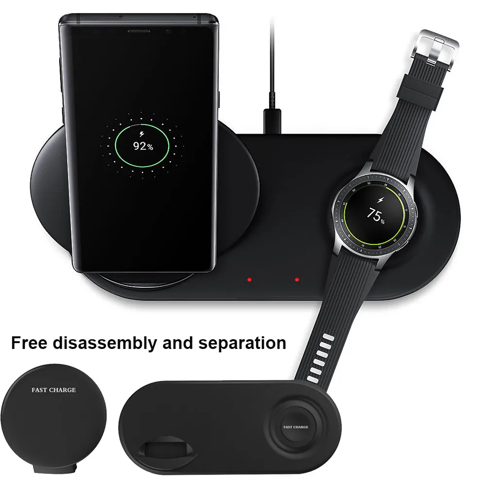 

High Quality QI Fast Wireless Charging Charger Pad Dock Holder For Samsung Galaxy Note 8 for Samsung Galaxy Watch using at home
