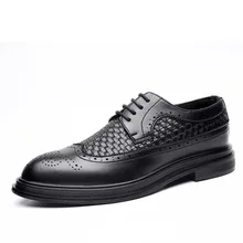 2019 New Fashion Leather shoes Men Dress Shoes Pointed Oxfords Shoes For Men Lace Up Designer Luxury Men Formal Shoes christia bella fashion luxury pearl designer men shoes black lace up wedding party shoes with metal tip men s oxfords plus size
