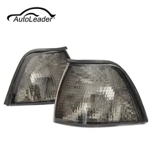 AutoLeader 1 Pair Car Corner Lights Lamps Side lights For BMW E36 3-Series 4DR /Sedan 1992-1998 Smoke Lens