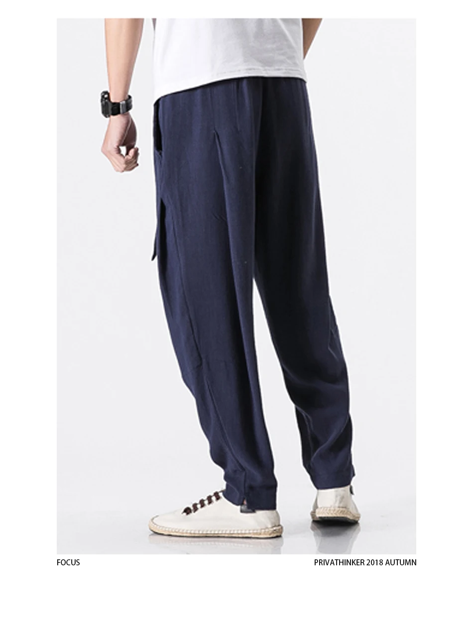 Sinicism магазин размер плюс 5XL хлопок белье шаровары для мужчин ремень Jogger брюки мужские брюки китайские традиционные ткани