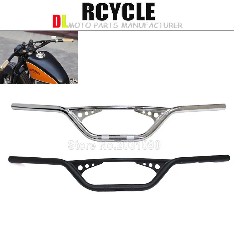 

25MM Scrambler Handlebar Retro Style Drag Cross Bar Drilled Hole for Harley Sportster XL Iron 883 1200 Dyna Wide Glide Cruiser