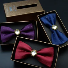 Мужской галстук-бабочка, золотой галстук-бабочка с узором пейсли, деловые свадебные галстуки с бантом в горошек, синие и черные галстуки-бабочки для жениха, вечерние аксессуары