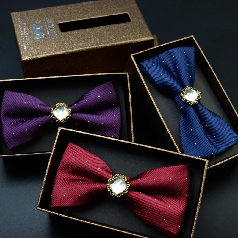 

Men's Bow Tie Gold Paisley Bowtie Business Wedding Bowknot Dot Blue And Black Bow Ties For Groom Party Accessories