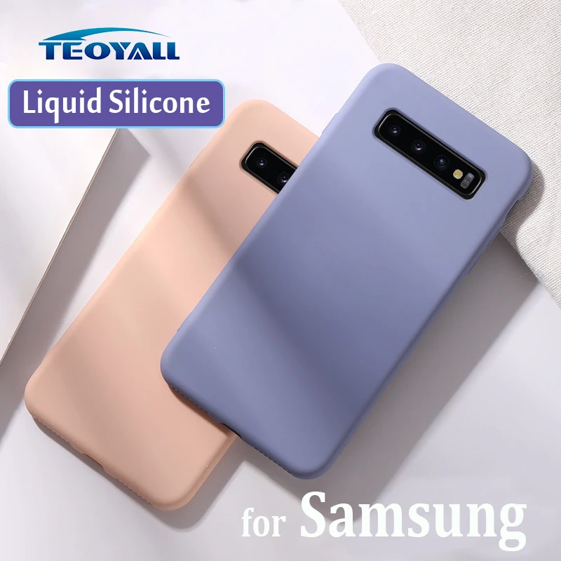 

Liquid Silicone Case for Samsung S8 S9 Plus S10 S10e Case Soft Shockproof for Samsung Galaxy Note 8 9 A50 A70 Protector Cover