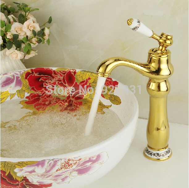 Fashion Design Countertop Tall Bathroom Basin Sink Faucet Deck Mounted Single Handle Basin Mixer Taps