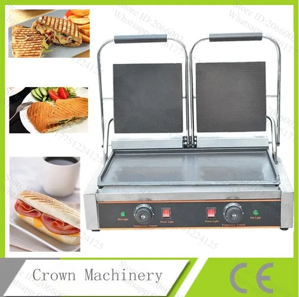 110v/ 220v Electric Panini Maker Oven Pan Toaster; Bread Griddle