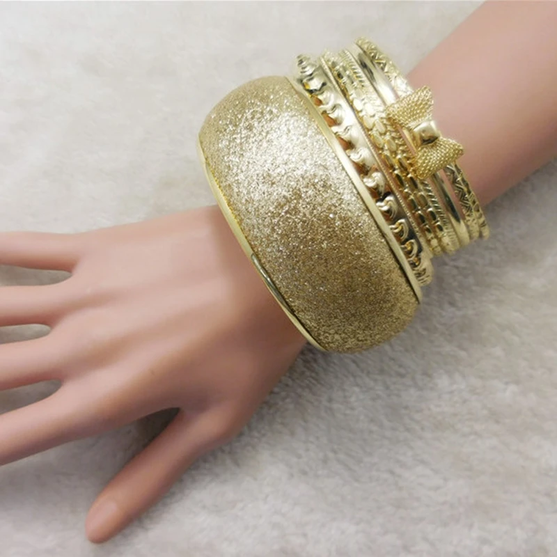 9 Pcs/ensemble Indien De Mode Multicouche Bracelet Ensemble Pour Les Femmes Femme Bijoux Plaqué