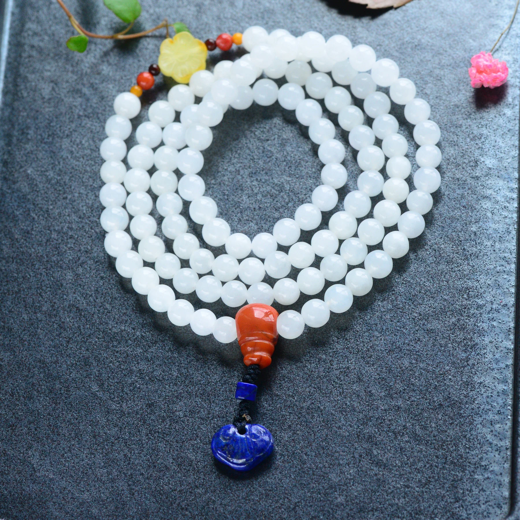 

Handmade Authentic Hetian Crystal Beads Bracelets 6mm