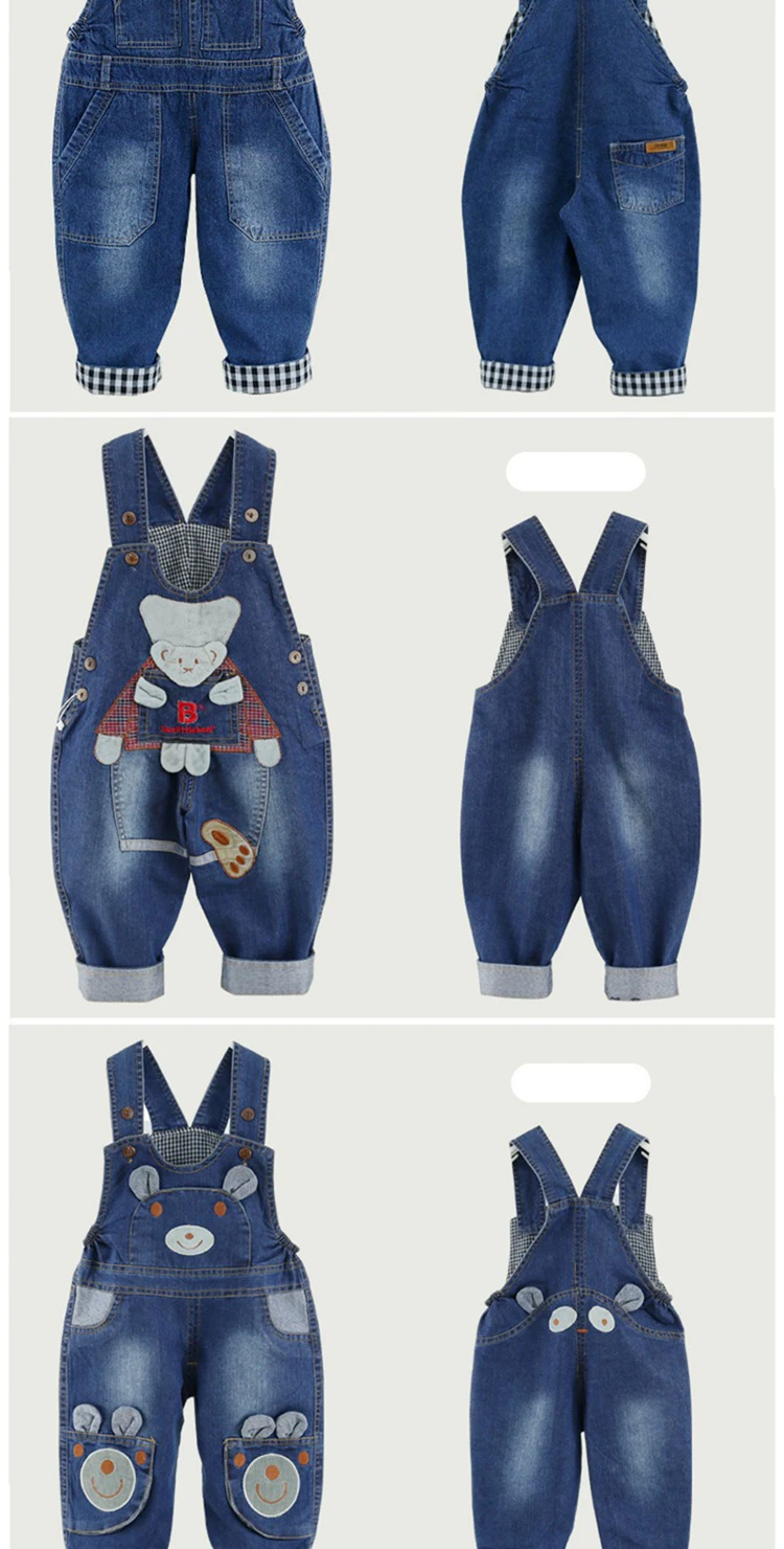 Infant Rompers baby pants denim overalls children spring braces Kids bebe pants boys girls trousers for toddler longs jeans (14)