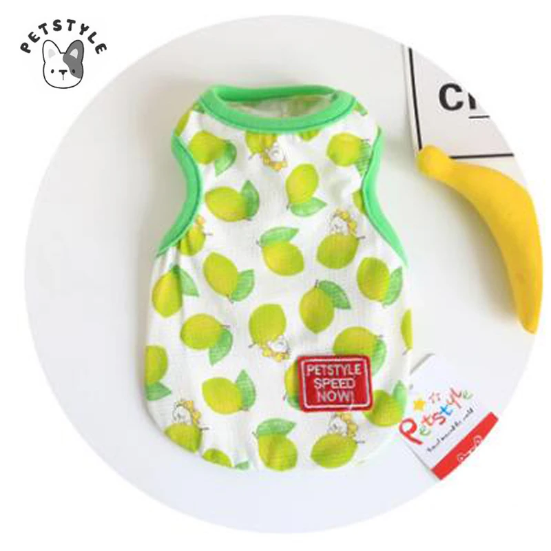 

Petstyle Cat Kittken Puppy Clothes Baby Dog Cartoon Vest T-shirt Chihuahua Miniature Dog Clothing Costume Summer Tank Top
