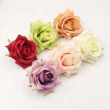2 шт. 9 см букет роз из шелка Свадебные украшения Искусственный цветок розы реальные на ощупь розы ручной декоративный искусственный цветок