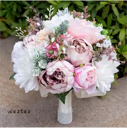 Новобрачная, букет благородных пионов цветов для свадьбы украшение в виде свадебного букета красивое D558