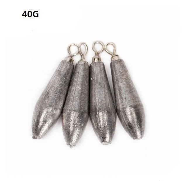 10pcs 40g/53mm fishing lead sinkers with ring fishing accessoriesin