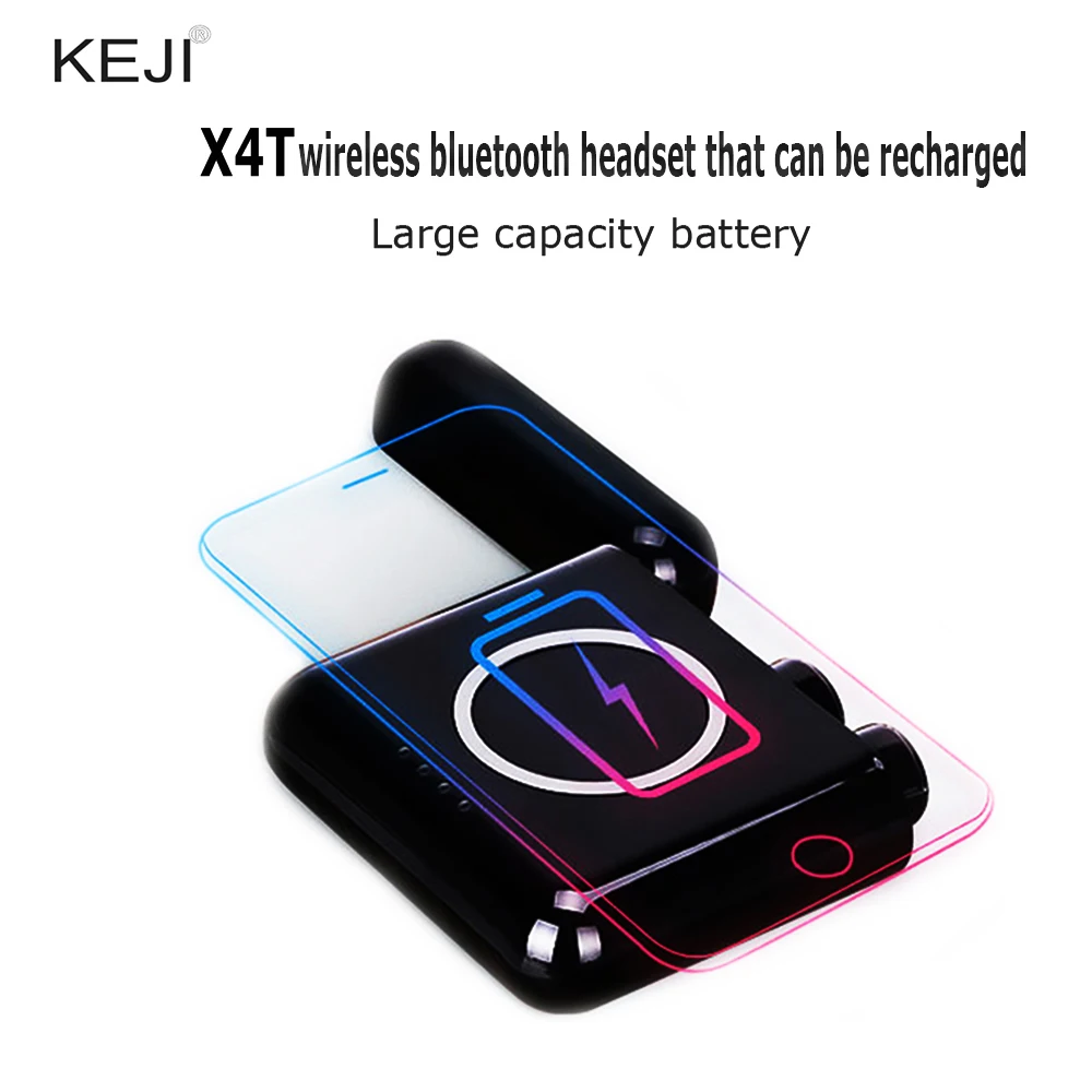 

X4T TWS Touch Sem Fio Bluetooth 4.2 Fones de Ouvido Estereo de charege 5200mah Microfone Para Todos telefone inteligente