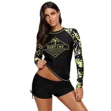 Быстросохнущий купальный костюм купальник для подводного плавания Топ для серфинга футболки с длинными рукавами купальник женский топ