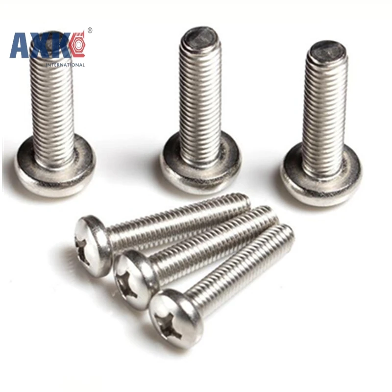

100Pcs ISO7045 GB818 M2 M2.5 M3 Nickel-plated Pan Head Phillips Screws AXK028