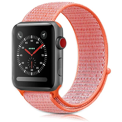 Полосатый цветной нейлоновый дышащий ремешок для часов для Apple Watch iWatch 4 Sports& Edition, спортивный браслет, ремешок для наручных часов - Цвет ремешка: Orange