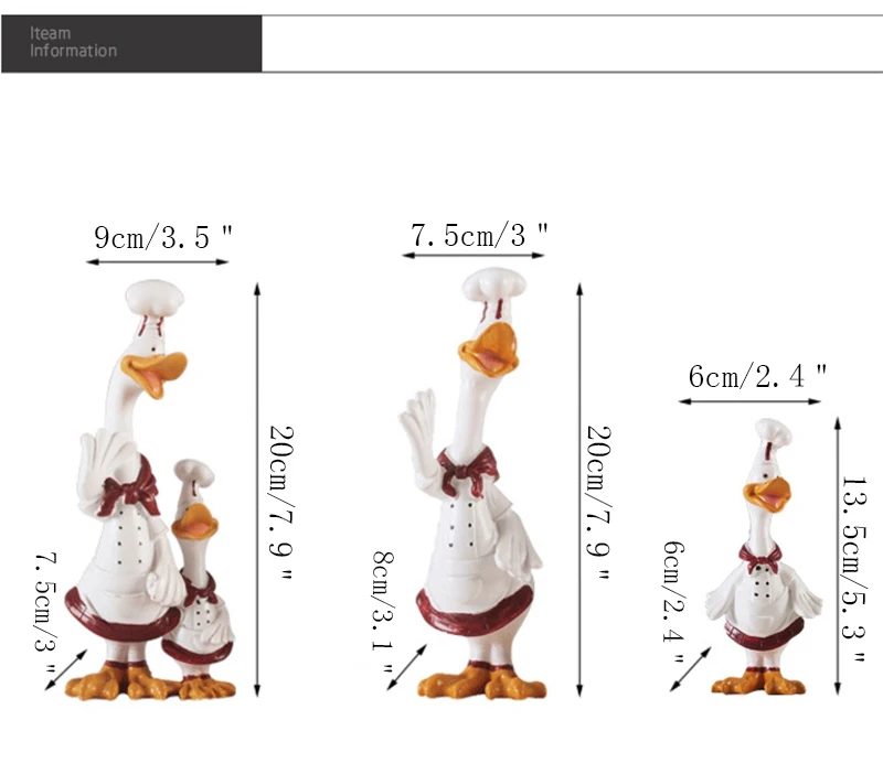 Украшения для дома, креативные фигурки утки, шеф-повара, украшения из смолы, мультяшная модель утки, шеф-повара, для ресторана, кухни, украшения, подарки