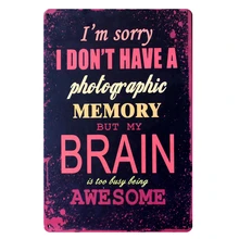 [Mike86] мозга на прошлой неделе металлические знаки Подарок паб Wall art Живопись ремесло Бар Декор B-210 заказ смешивания 20*30 см