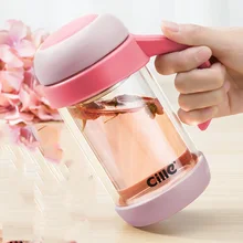 Glass double-layer insulation portable men and women apply with handle filter office cup tea