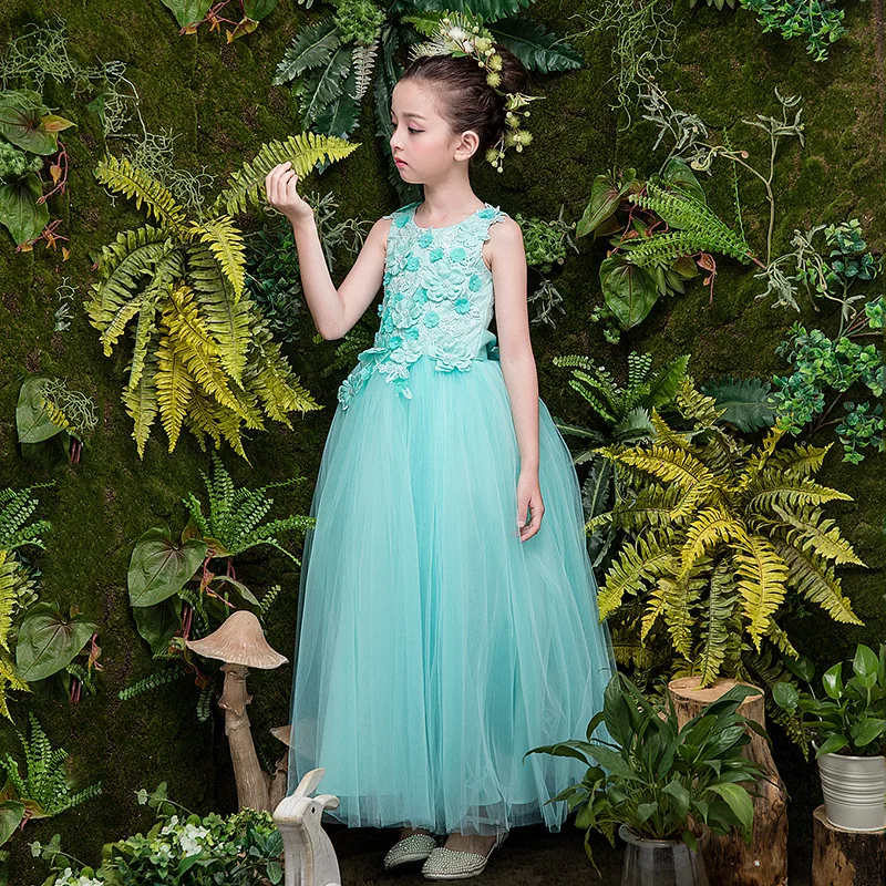 

2018 New Kids Girls Flower Dress Girl Butterfly Birthday Party Dresses Children Fancy Princess Ball Gown Wedding Clothes CC774