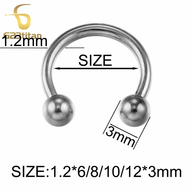 G23 титановые базовые кольца для пирсинга тела серьги шпильки для бровей соска носовая перегородка для губ общий пирсинг Бар штанга кольца