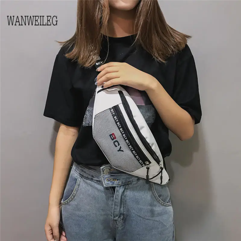 

2019 New waist bag Fashion Neutral Outdoor Zipper Canvas Shoulder Messenger Sport Chest Bag women bag pochete feminina L*5