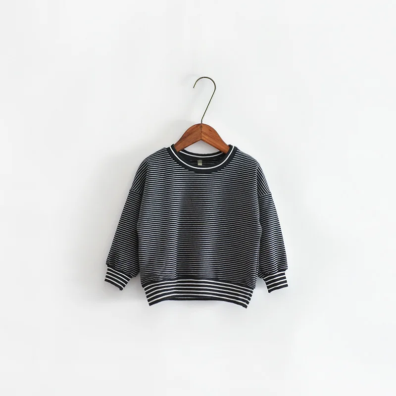 

2019 Spring New Fashion Baby Boys Girls Sweatshirts Cotton Kids Hoodies Striped Children Clothes Long Sleeve Sweatshirts Tops