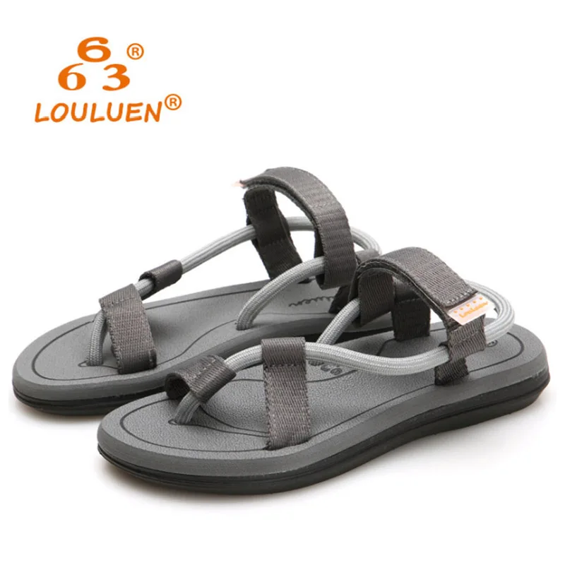 LOULUEN Brand Men's Sandals Summer Boy Sandals Vietnamese Sandals Outdoor Couples Personality Tide Beach Flip-Flops Men Slippers (19)