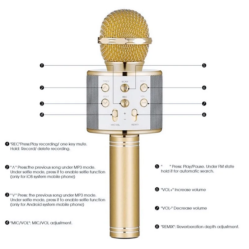 WS858 беспроводной Bluetooth микрофон караоке динамик высококлассная версия микрофон KTV плеер телефон микрофон для компьютера сценической конференции