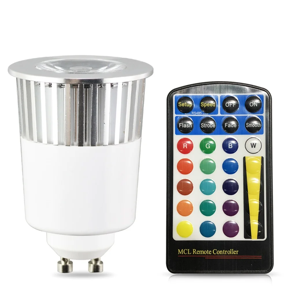 E27 GU10 16 Цвет Лампа Волшебная чашка светодиодный лампы Рождество 110 V 220 V Праздник затемнения свет этапа+ 24key ИК-пульт дистанционного Управление - Испускаемый цвет: GU10