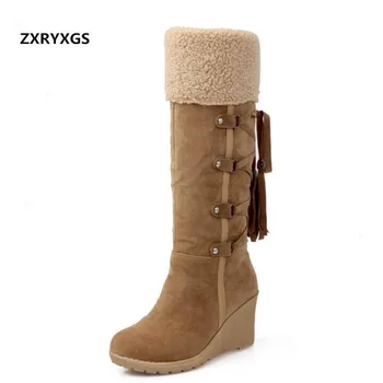 

ZXRYXGS brand shoes woman wedges non-slip warm snow boots 2019 Elegant comfort winter shoes fashion boots women boots high boots