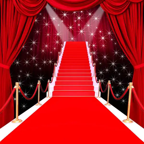 

Sparkly Red Curtains Hollywood Red Carpet backdrop polyester or Vinyl cloth High quality Computer print party Backgrounds