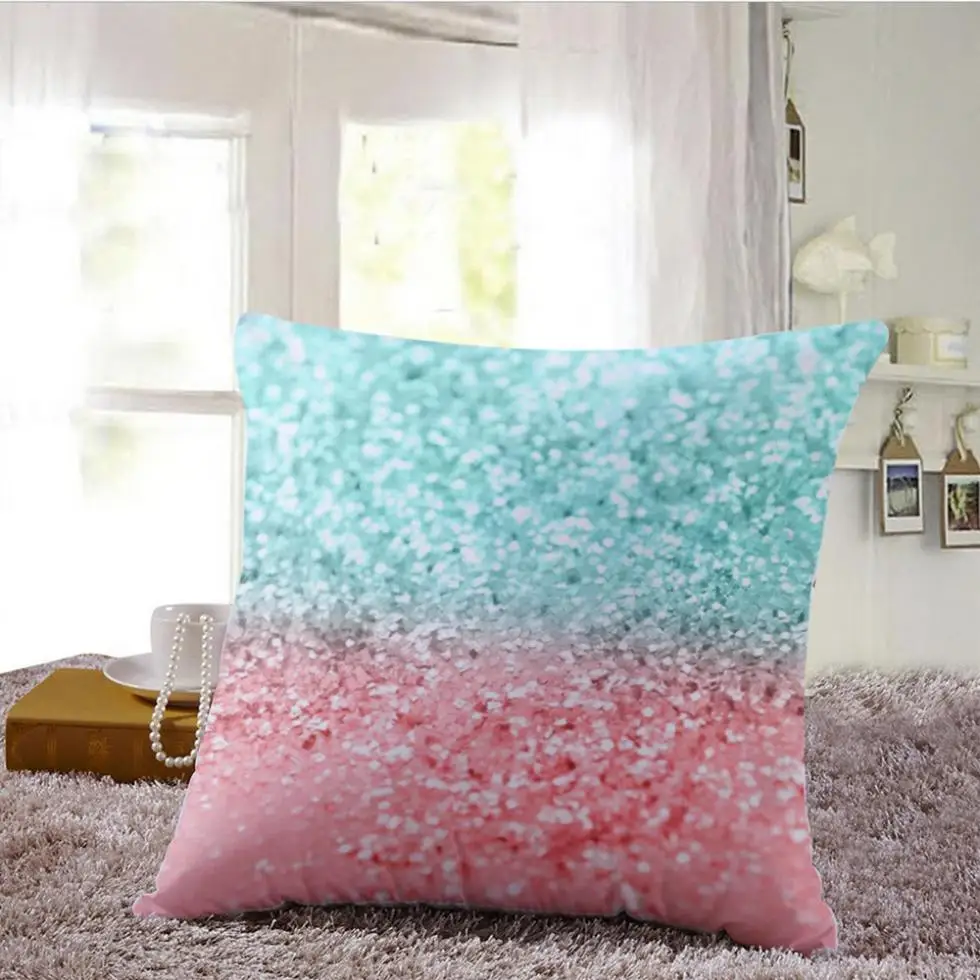 45x45CM Silk Like Cushion Cover Waist Square Throw Pillow Multicolor Pillow Cover Waist Throw Cushion Case Sofa Home