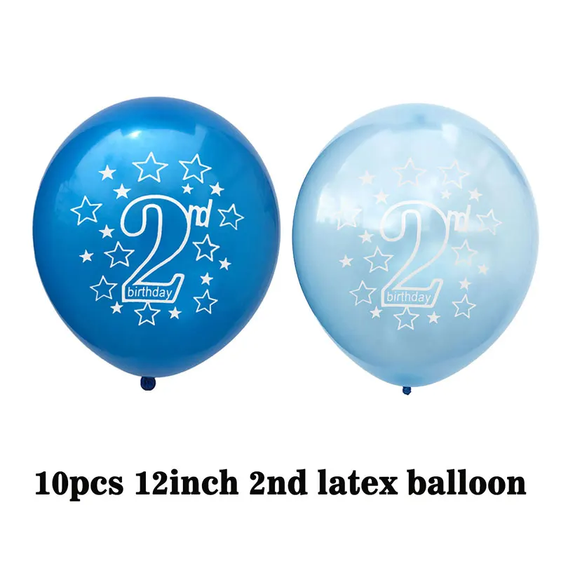 Amawill 10 шт воздушные шары на 2-й день рождения с цифрой 2 латексные шары на 2-летний День Рождения украшения для детского душа 5D - Цвет: Mix blue