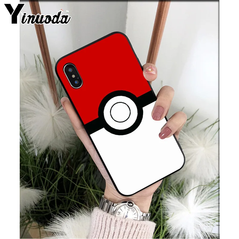 Yinuoda Pokemons Ball thepikachu TPU мягкие Аксессуары для телефонов Чехол для Apple iPhone 8 7 6S Plus X XS MAX 5 5S SE XR чехол