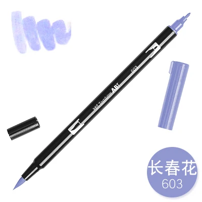 603 1 шт. TOMBOW AB-T Япония 96 цветов художественная кисть ручка с двумя головками маркер профессиональная водная маркер ручка живопись Kawaii канцелярские принадлежности - Цвет: 603
