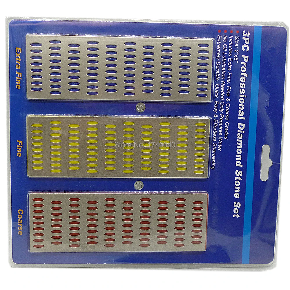 3pc Professional Diamond Sharpening Stone 6 Extra Fine//Fine//Coarse